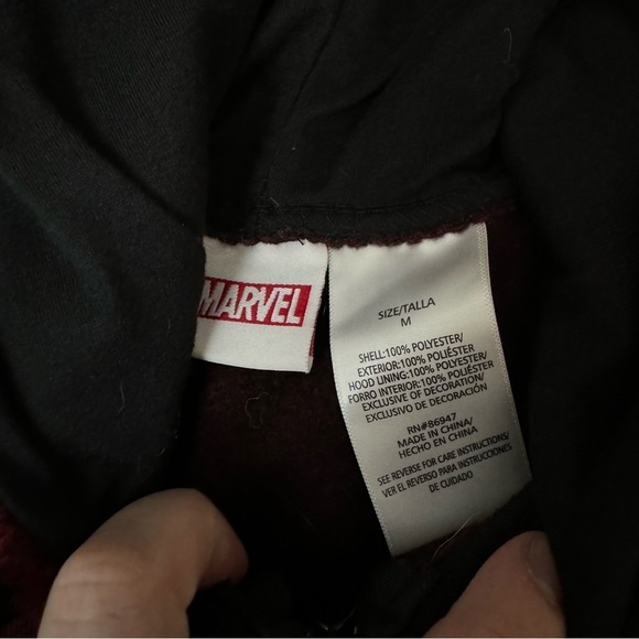 Marvel Men’s Deadpool Graphic Print Full Zip Hoodie Size Medium - Picture 4 of 6